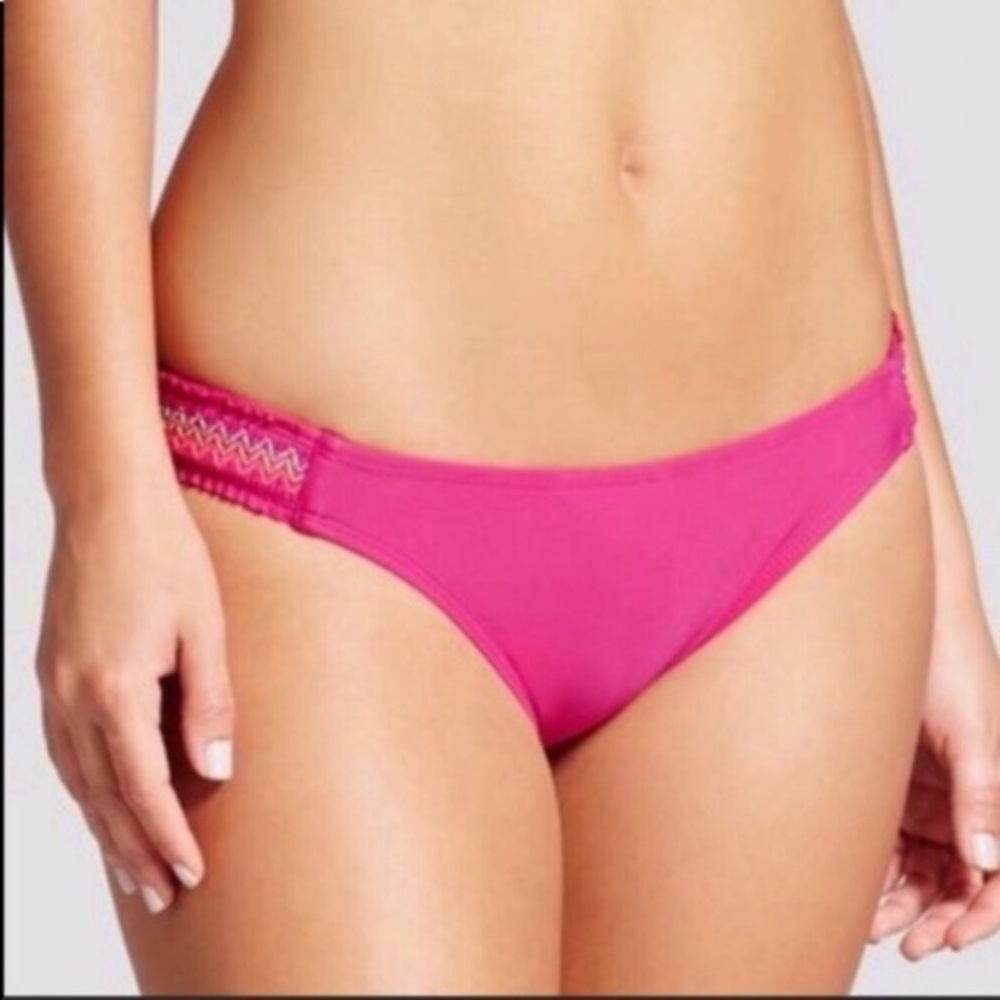 Xhilaration Pink Hipster Bikini Bottoms Women’s XL Bright Pink Swimwear Detail